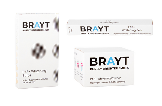 Brayt Full Smile Kit | Teeth Whitening Strips | Teeth Whitening Powder | Teeth Whitening Pen